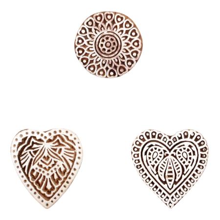 Set of 3 Piece New Mix Wooden Printing Block